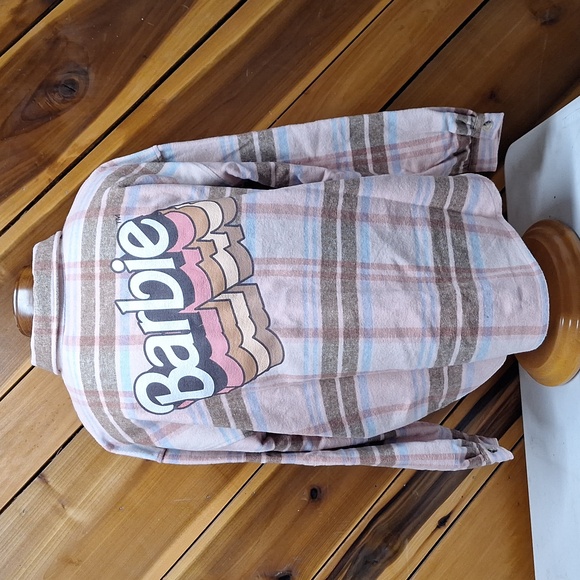 NEW! Barbie Graphic Shacket (Shirt & Jacket) - Pink Plaid - Women's Plus Size - Picture 5 of 11